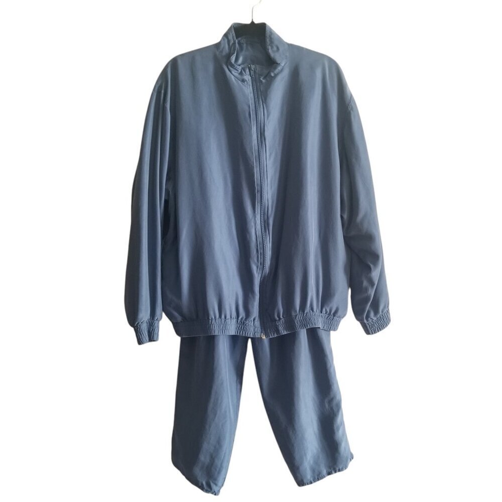WinterSilks Women's Pastel Blue Silk Cozy Boho Pantsuit Sz M